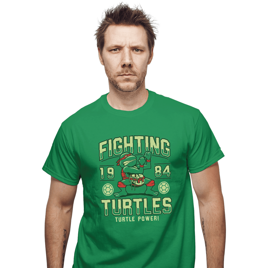 Shirts T-Shirts, Unisex / Small / Irish Green Fighting Turtles
