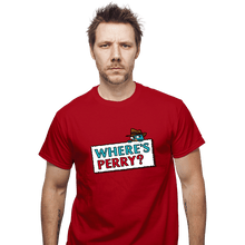 Load image into Gallery viewer, Shirts T-Shirts, Unisex / Small / Red Where&#39;s Perry?
