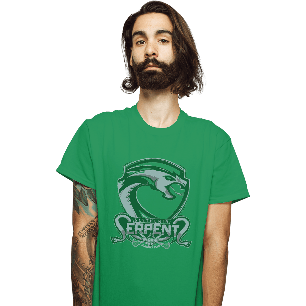 Shirts T-Shirts, Unisex / Small / Irish Green Slytherin Serpents
