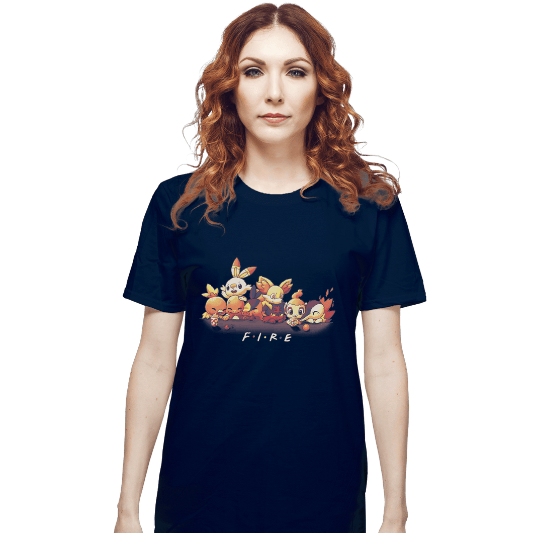 Shirts T-Shirts, Unisex / Small / Navy Fire Friends