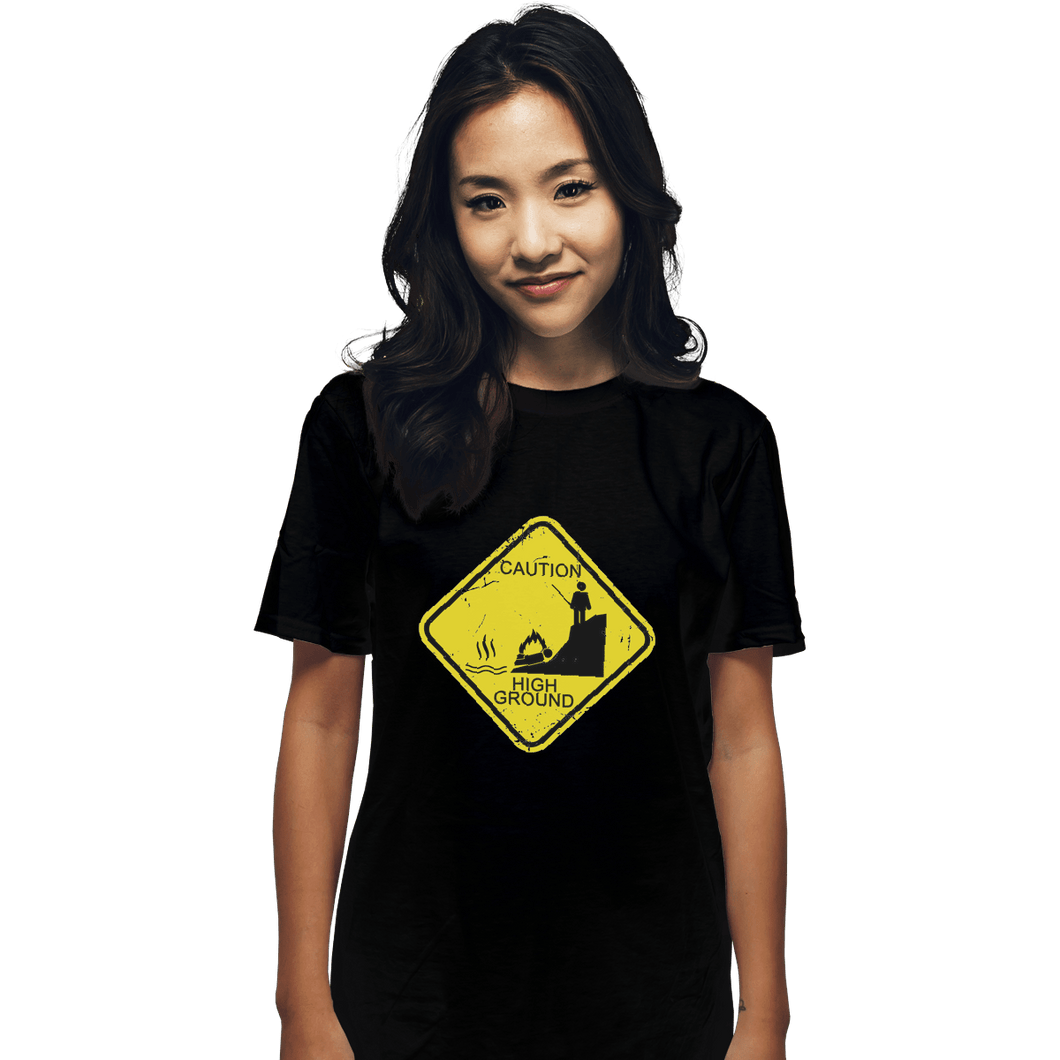 Shirts T-Shirts, Unisex / Small / Black High Ground Warning