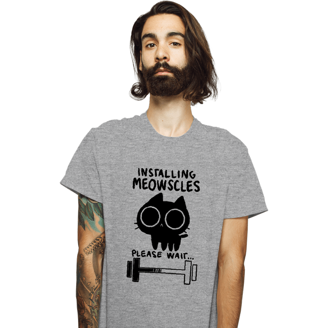 Secret_Shirts T-Shirts, Unisex / Small / Sports Grey Installing Meowscles