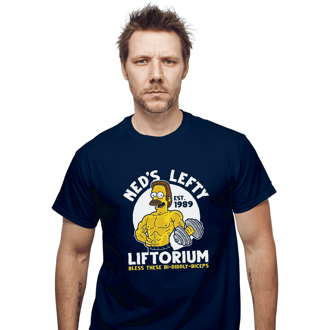 Shirts T-Shirts, Unisex / Small / Navy Ned's Lefty Liftorium