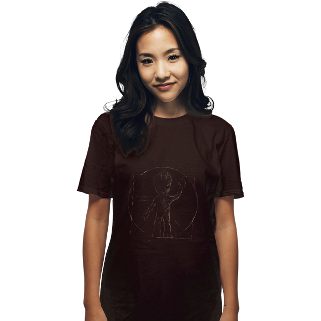 Shirts T-Shirts, Unisex / Small / Dark Chocolate Vitruvian Groot