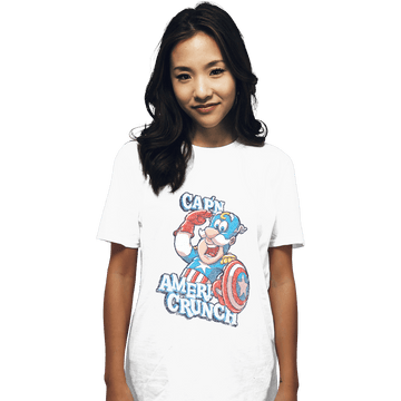 Shirts T-Shirts, Unisex / Small / White Cap'n AmeriCrunch