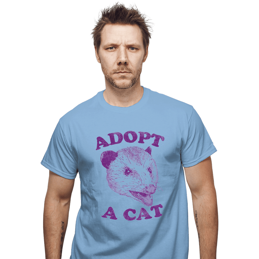 Shirts T-Shirts, Unisex / Small / Powder Blue Adopt A Cat