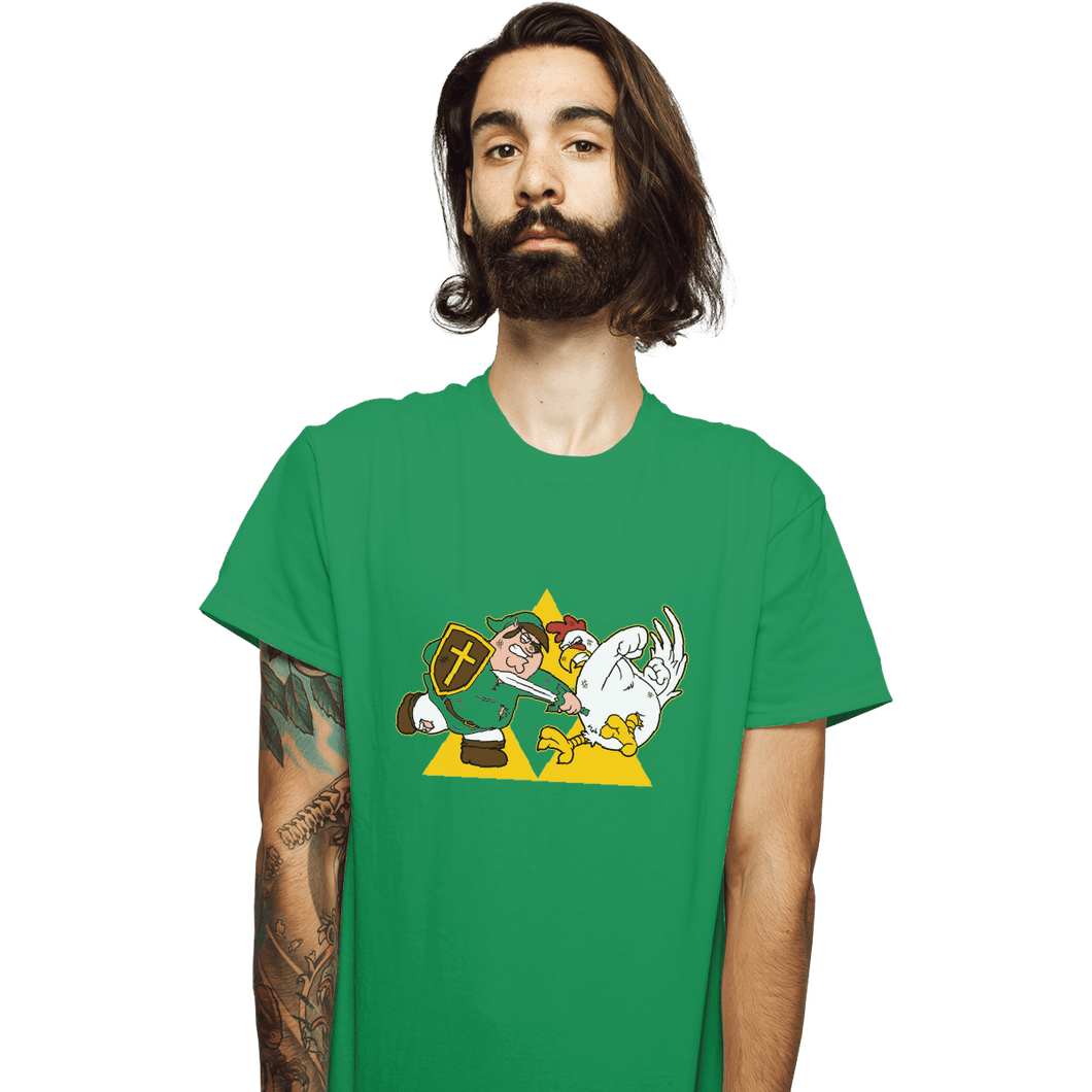 Shirts T-Shirts, Unisex / Small / Irish Green Hylian Guy