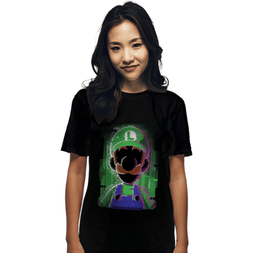 Secret_Shirts T-Shirts, Unisex / Small / Black Luigi Glitch