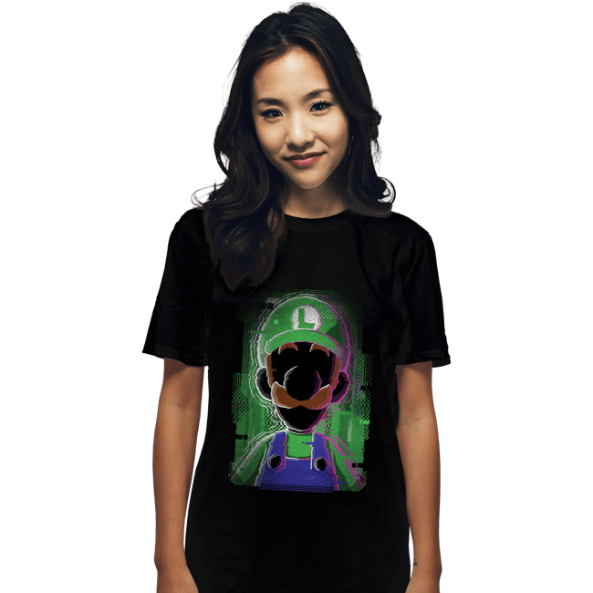 Secret_Shirts T-Shirts, Unisex / Small / Black Luigi Glitch