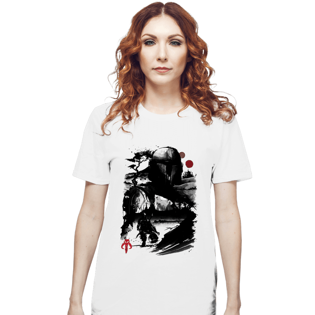 Daily_Deal_Shirts T-Shirts, Unisex / Small / White The Bounty Hunter In The desert Sumi-e