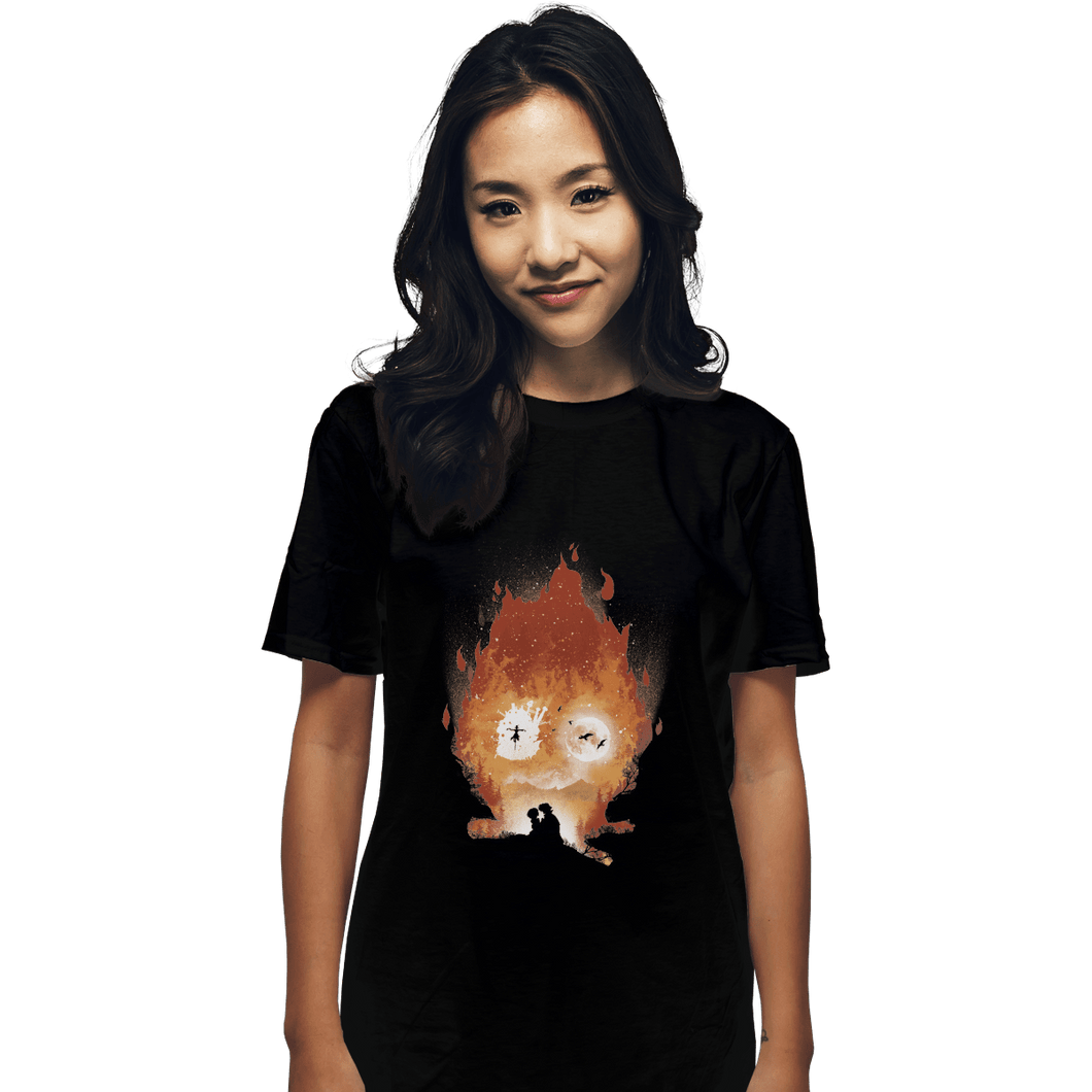 Shirts T-Shirts, Unisex / Small / Black Midnight Calcifer