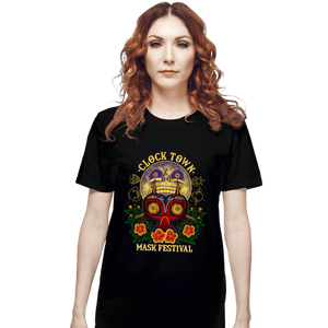 Daily_Deal_Shirts T-Shirts, Unisex / Small / Black Clock Town Mask Festival