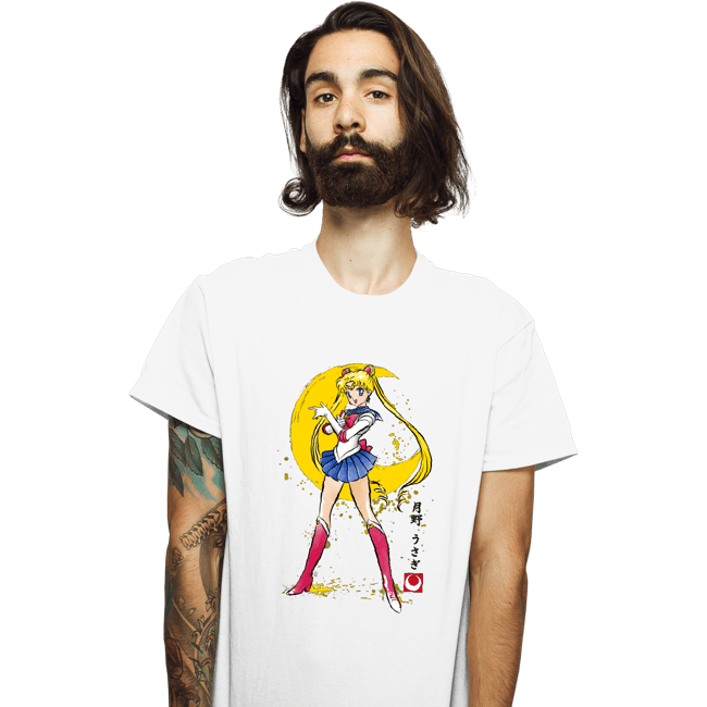 Daily_Deal_Shirts T-Shirts, Unisex / Small / White Moon Sumi-e