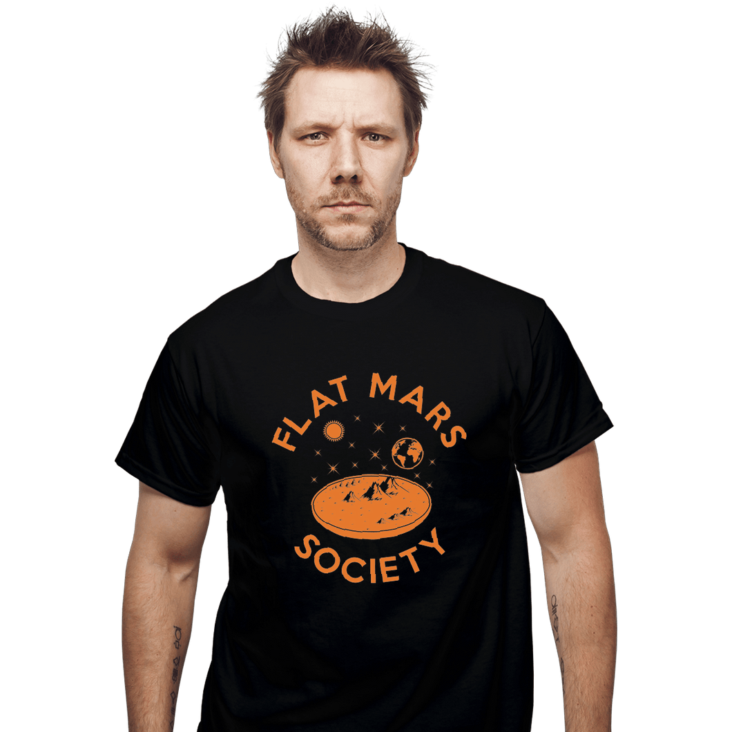 Shirts T-Shirts, Unisex / Small / Black Flat Mars Society