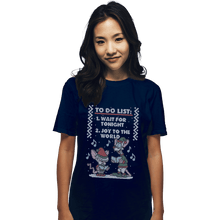 Load image into Gallery viewer, Shirts T-Shirts, Unisex / Small / Navy Christmas List
