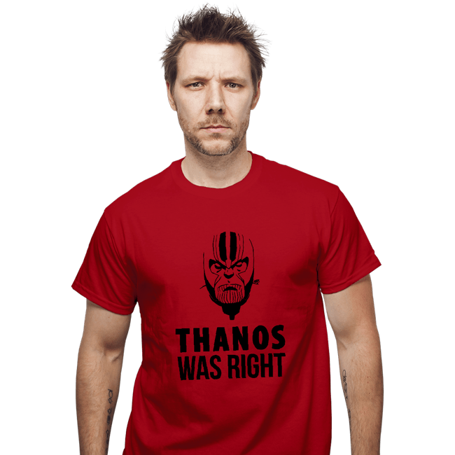 Secret_Shirts T-Shirts, Unisex / Small / Red Thanos Was Right