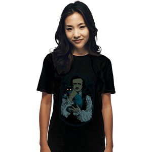 Shirts T-Shirts, Unisex / Small / Black Poe And The Black Cat