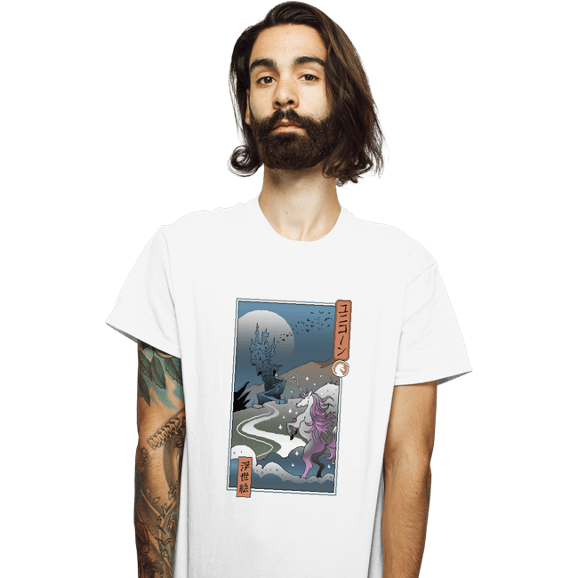 Daily_Deal_Shirts T-Shirts, Unisex / Small / White Unicorn Ukiyo-e