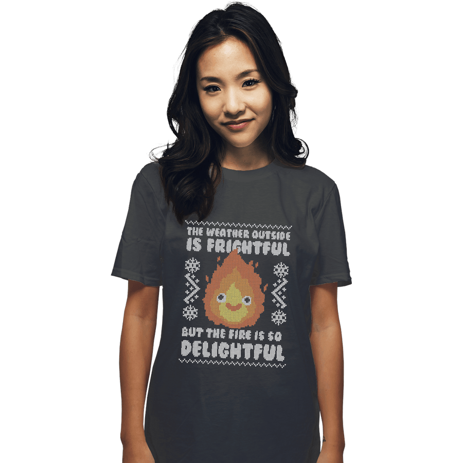 Shirts T-Shirts, Unisex / Small / Charcoal Delightful Fire