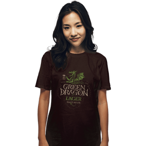 Shirts T-Shirts, Unisex / Small / Dark Chocolate Green Dragon Lager