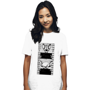 Secret_Shirts T-Shirts, Unisex / Small / White Pinky And Brain Mugshot