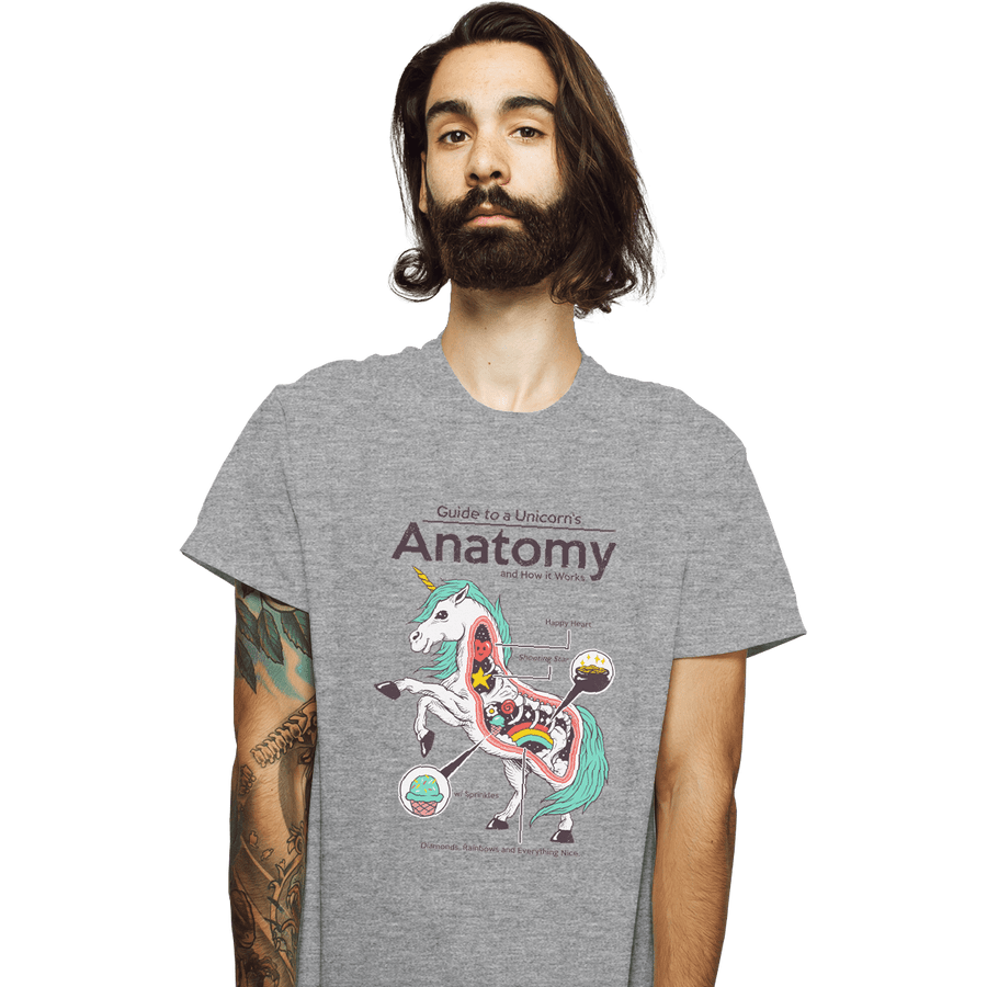 Shirts T-Shirts, Unisex / Small / Sports Grey Anatomy Of A Unicorn