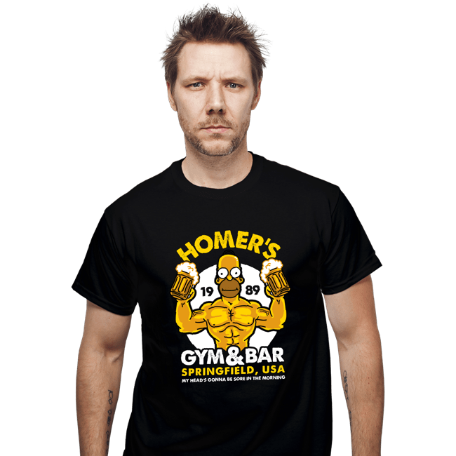 Shirts T-Shirts, Unisex / Small / Black Homer's Gym
