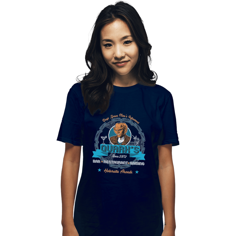 Shirts T-Shirts, Unisex / Small / Navy Quark's Bar And Grill