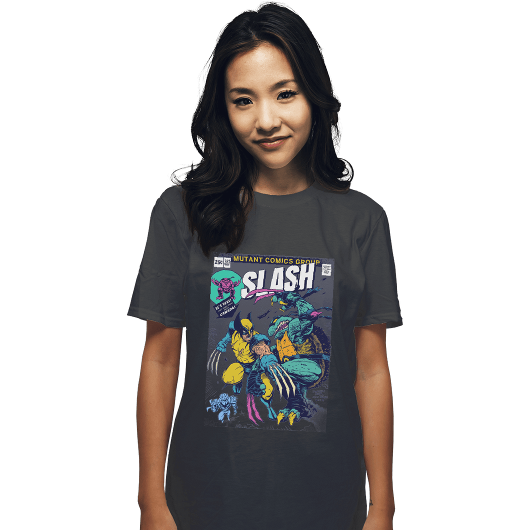 Shirts T-Shirts, Unisex / Small / Charcoal Wolverine VS Slash