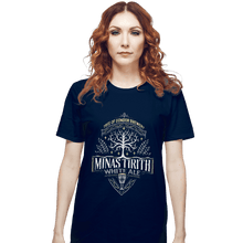 Load image into Gallery viewer, Shirts T-Shirts, Unisex / Small / Navy Minas Tirith White Ale
