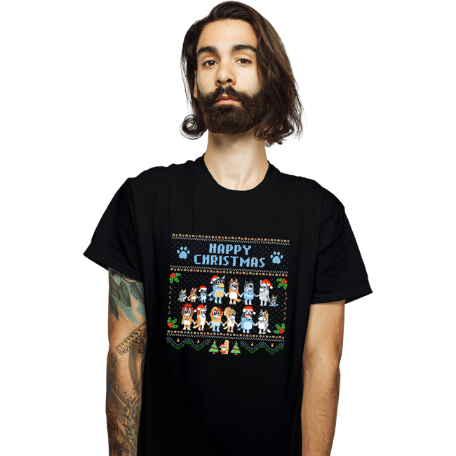 Daily_Deal_Shirts T-Shirts, Unisex / Small / Black Happy Bluey Christmas