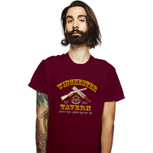 Load image into Gallery viewer, Secret_Shirts T-Shirts, Unisex / Small / Maroon Winchester Tavern Crest
