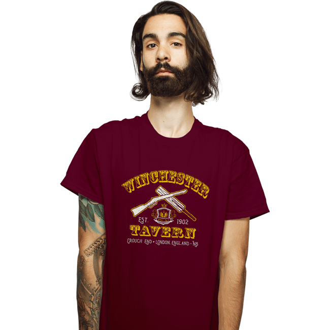 Secret_Shirts T-Shirts, Unisex / Small / Maroon Winchester Tavern Crest