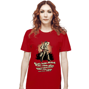 Shirts T-Shirts, Unisex / Small / Red Klaatu Barada Nikto