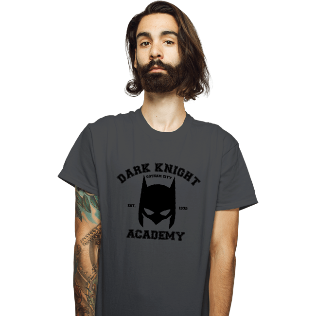 Shirts T-Shirts, Unisex / Small / Charcoal Dark Knight Academy