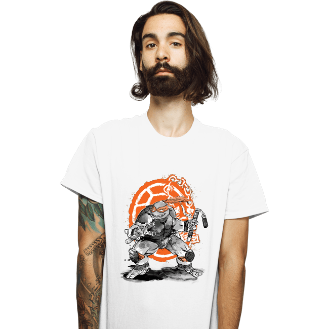 Daily_Deal_Shirts T-Shirts, Unisex / Small / White Michelangelo Sumi-e