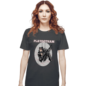 Shirts T-Shirts, Unisex / Small / Charcoal Playgotham Catwoman