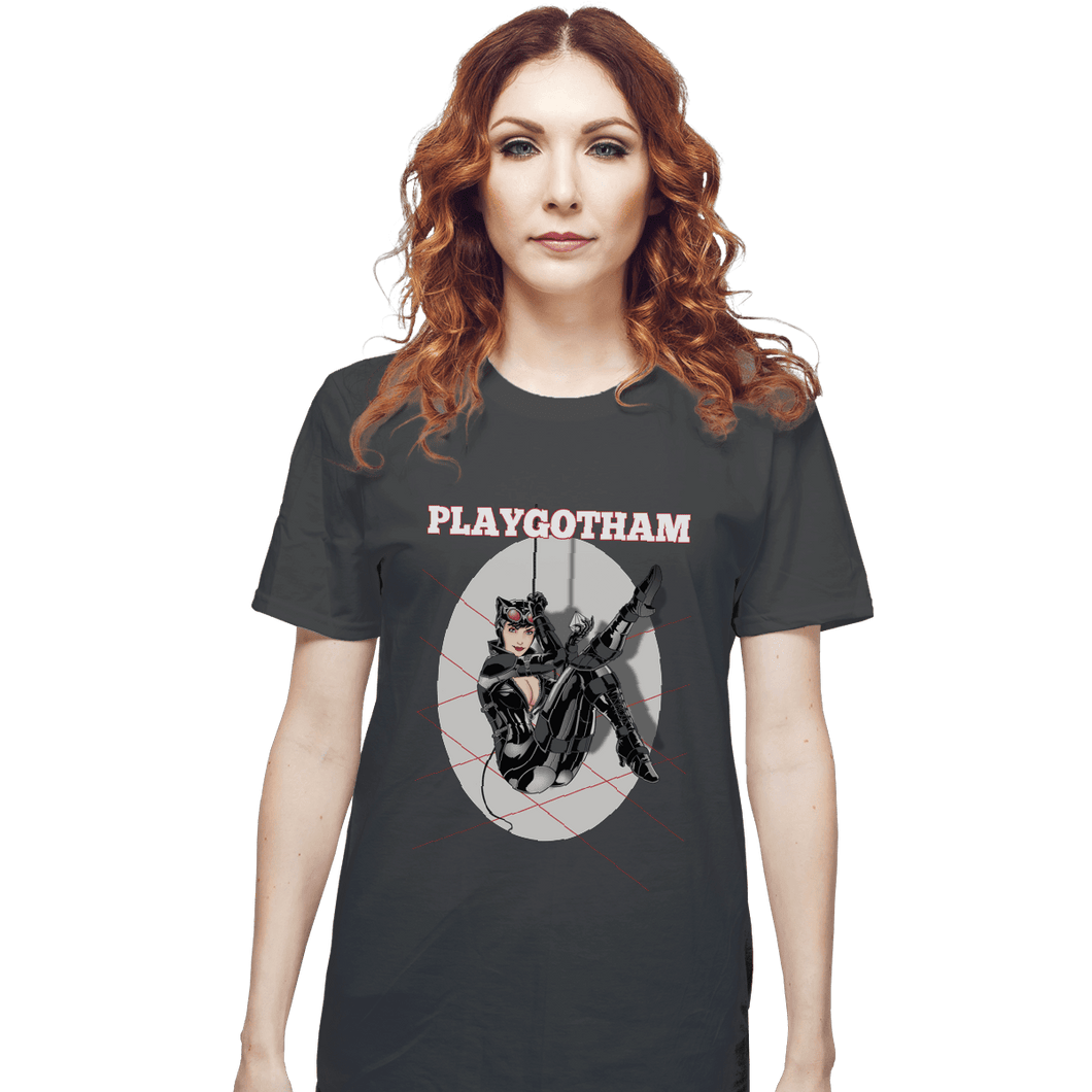 Shirts T-Shirts, Unisex / Small / Charcoal Playgotham Catwoman