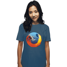 Load image into Gallery viewer, Shirts T-Shirts, Unisex / Small / Indigo Blue Browsing No Moon
