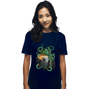 Shirts T-Shirts, Unisex / Small / Navy Cthulhu Strikes Back