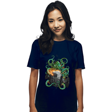 Shirts T-Shirts, Unisex / Small / Navy Cthulhu Strikes Back