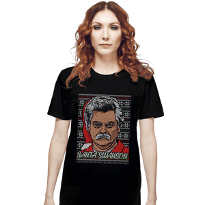 Shirts T-Shirts, Unisex / Small / Black Santa Swanson