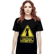 Load image into Gallery viewer, Shirts T-Shirts, Unisex / Small / Black Caution - Don&#39;t Blink
