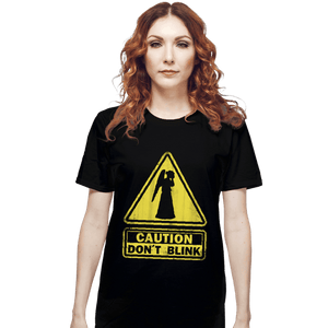 Shirts T-Shirts, Unisex / Small / Black Caution - Don't Blink