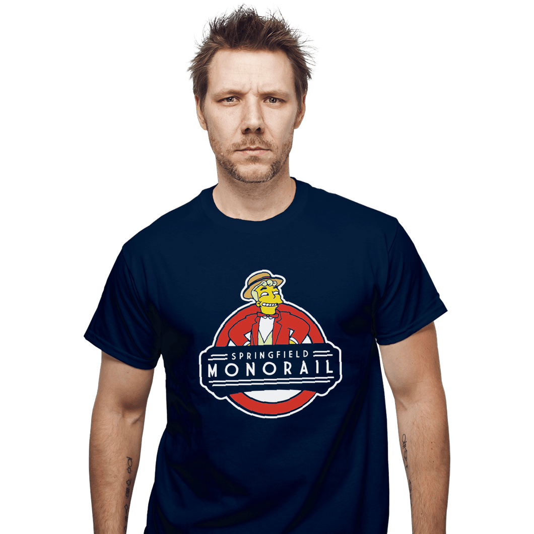 Shirts T-Shirts, Unisex / Small / Navy Springfield Monorail