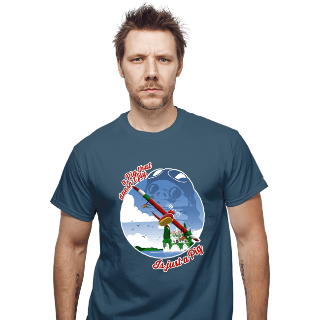 Shirts T-Shirts, Unisex / Small / Indigo Blue A Pig That Doesn't Fly