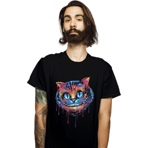 Shirts T-Shirts, Unisex / Small / Black Colorful Cat