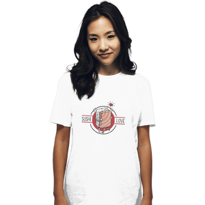 Shirts T-Shirts, Unisex / Small / White Sushi Love