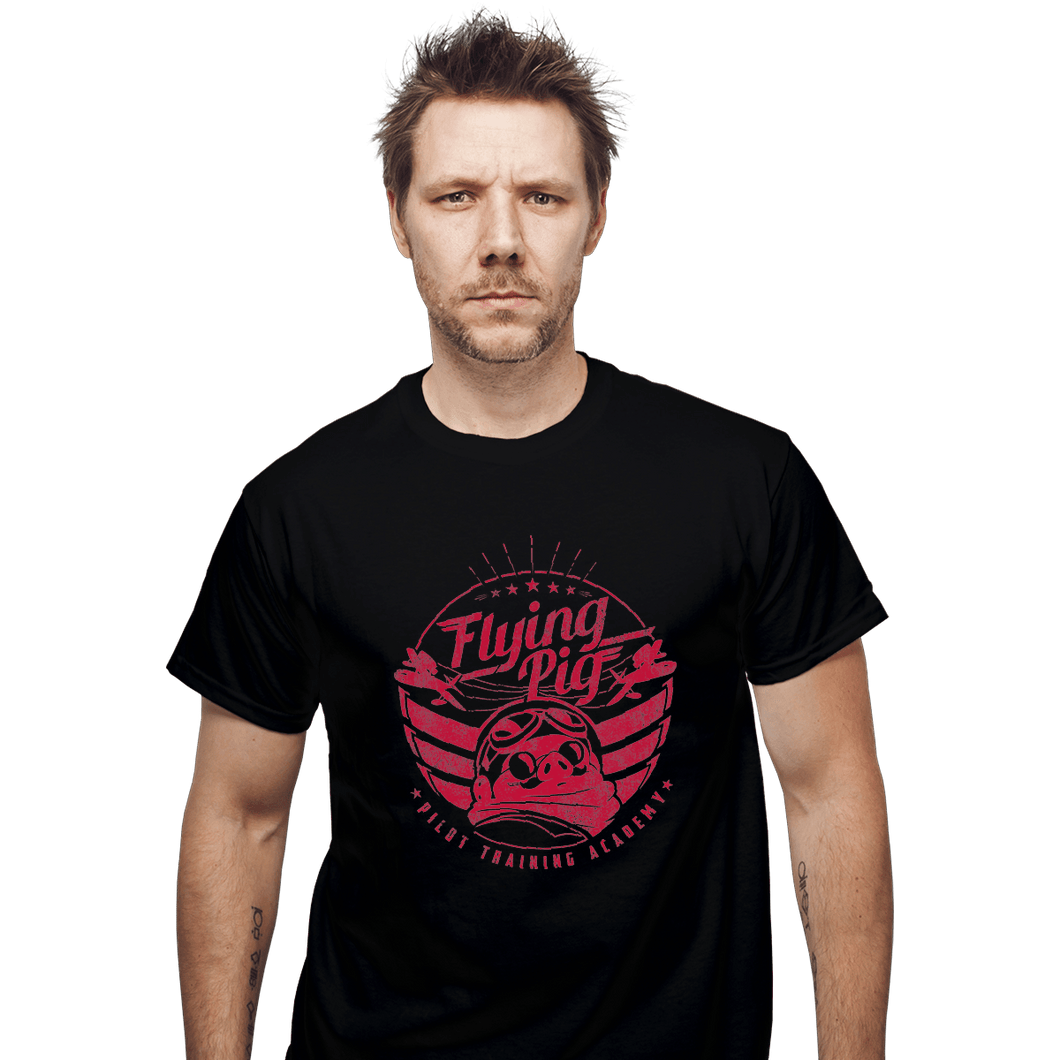 Shirts T-Shirts, Unisex / Small / Black Flying Pig
