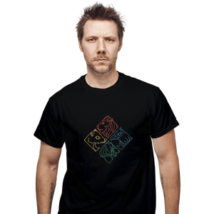 Shirts T-Shirts, Unisex / Small / Black Geometric Hogwarts